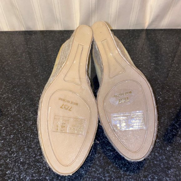 Beige Canvas Wedges - Picture 6 of 6